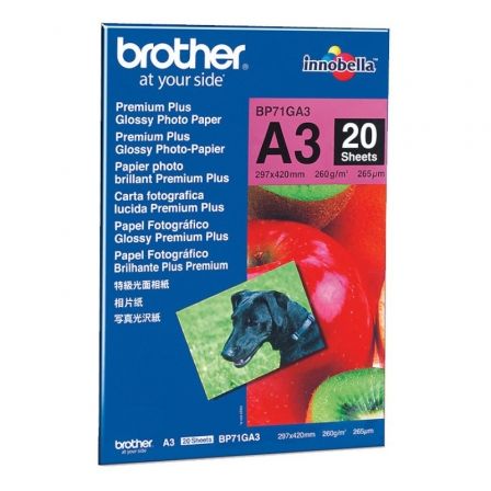 Brother Papel Fotográfico Premium Plus Glossy A3 260g/m² 20 Hojas